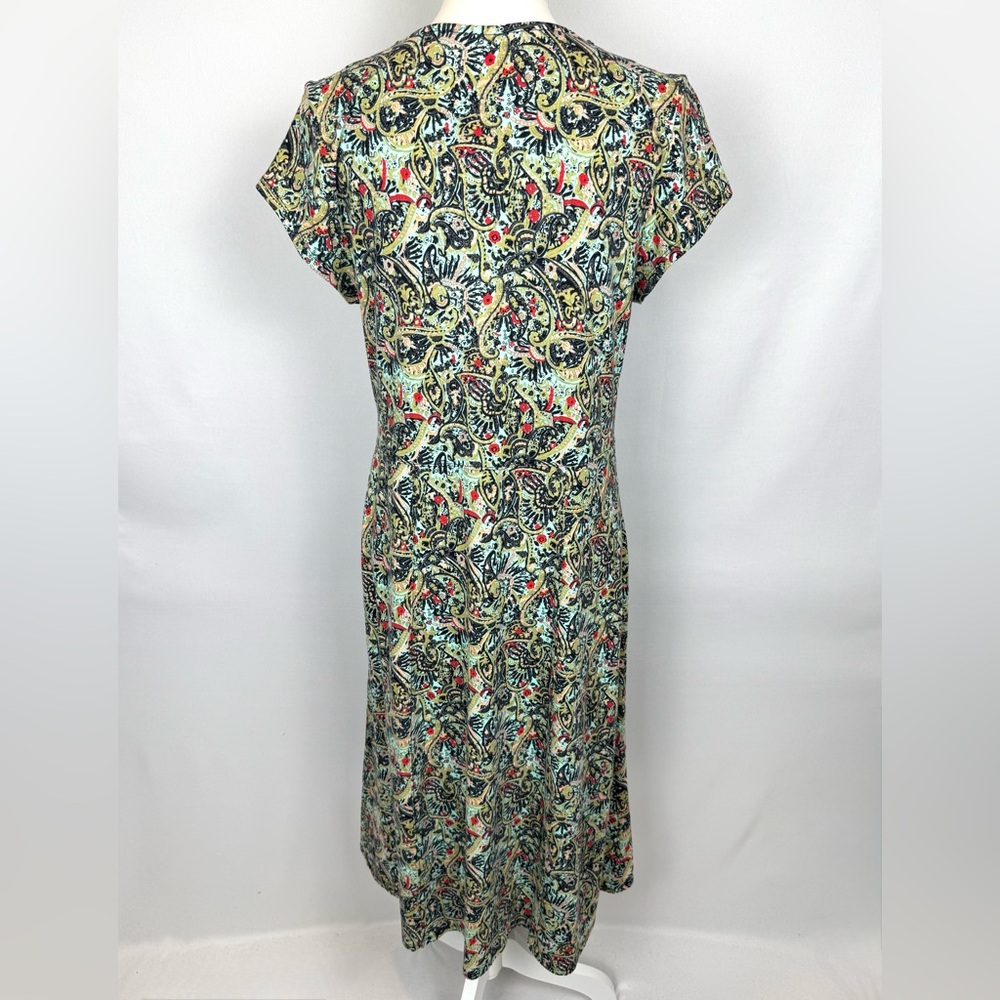 Sahalie Short Sleeve Dress Colorful Paisley Print Large Casual Dress Athleisure - Picture 5 of 8
